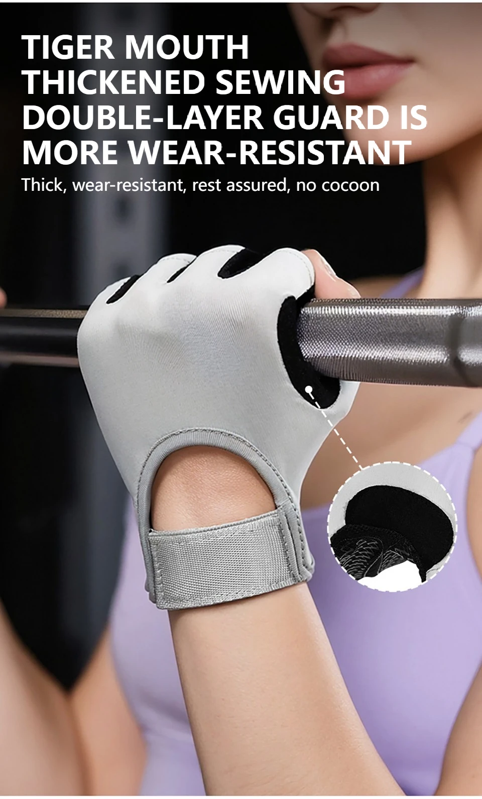 GTUBIKE 1 Paar neue Fahrradhandschuhe, Workout-Gymnastikhandschuhe für Männer und Frauen, Gewichtheben, fingerlose Handschuhe, Training, Übung, Fitness – Detail 5