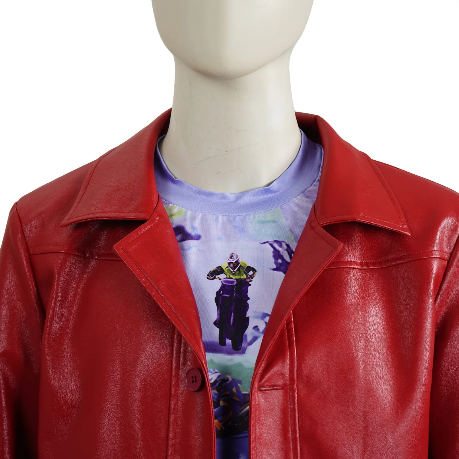 Fight Club Tyler Jacket Cosplay Costume Movie Durden Leather Coat with Shirt Glasses Halloween Carnival Party Suit Man Adults