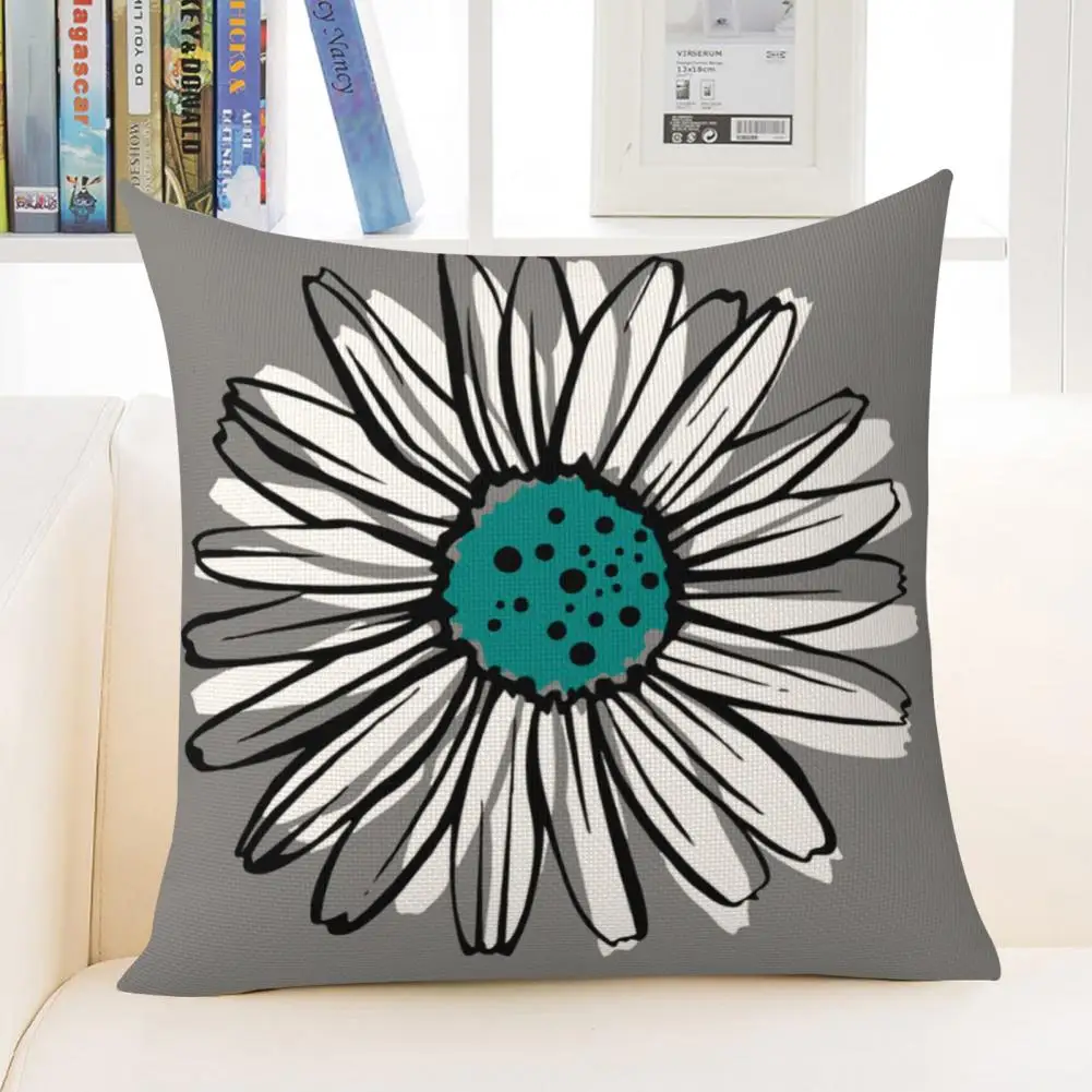 Pillowcase with Hidden Zipper Flower Pattern Pillow Cushion Covers for Home Decor Modern Square Sofa Cushion Cover with Hidden