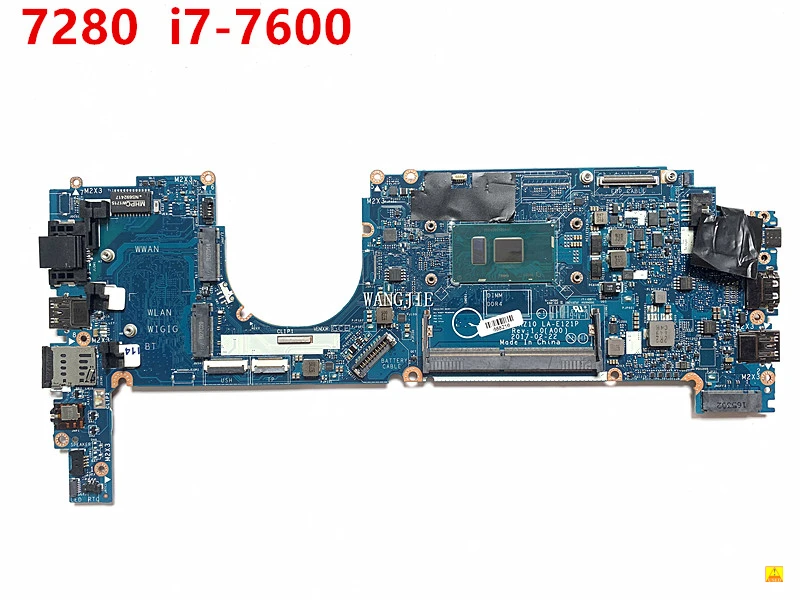 For Dell Latitude 7280 Laptop Motherboard Used i7-7600 CPU CAZ10 LA-E121P DDR4 R5YF6 0R5YF6 CN-0R5YF6 100% Working