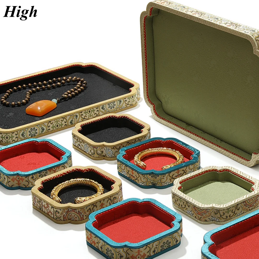 

Royal Chinese Jewelry Tray, Satin Display Plate for Bracelets & Amber, Vintage Collectors Storage Box