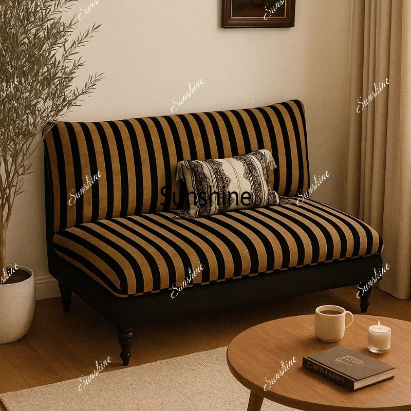 French vintage style living room fabric sofa chairs, minimalist and modern for small apartments