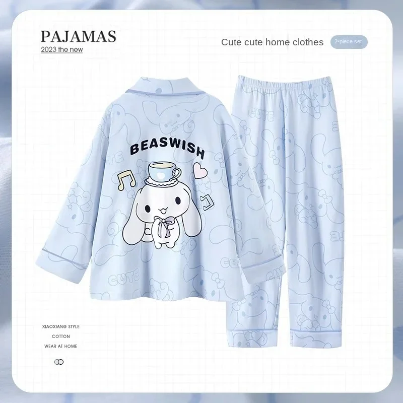 Miniso Summer Cartoon Children\'s Pajamas Casual Long Sleeved Set Girls Short Sleeved Shorts Little Girl Home Clothing Gifts