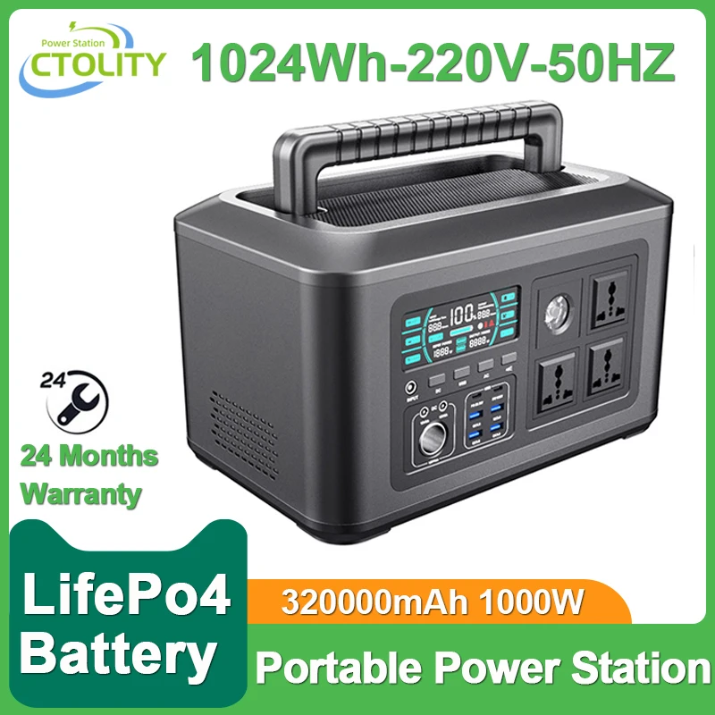 1024Wh 992Wh Lifepo4 Battery 1000W Portable Power Station 220V Solar Generator Battery Home Emergency Power Supply Camping ﻿