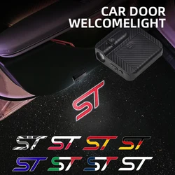 1/2Pcs ST Logo Car Door HD LED Lamps Projector Courtesy Welcome Lights For Ford Puma Transit Focus Mondeo Kuga Fiesta Ecosport