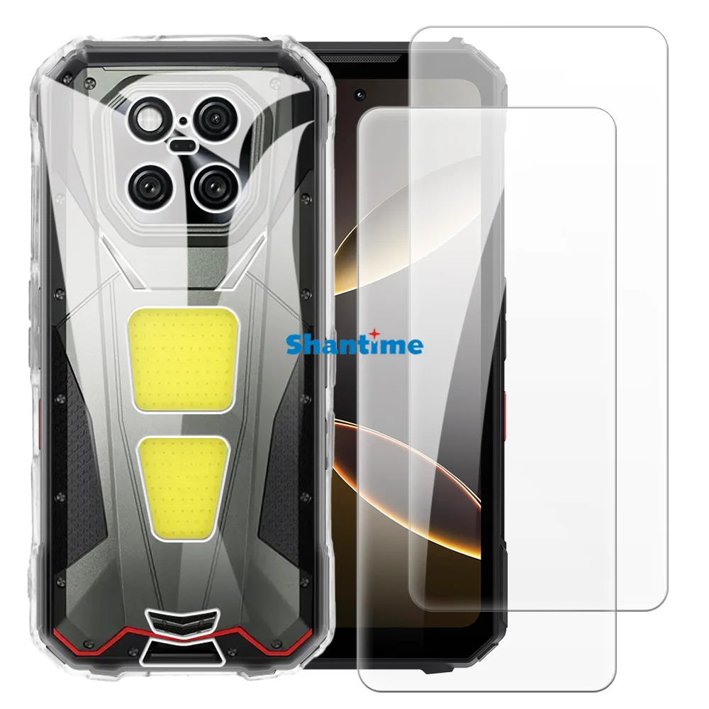 Soft Case + 2 Pack Tempered Glass Screen Protectors for Doogee V Max Play Satellite Full-Body Protection