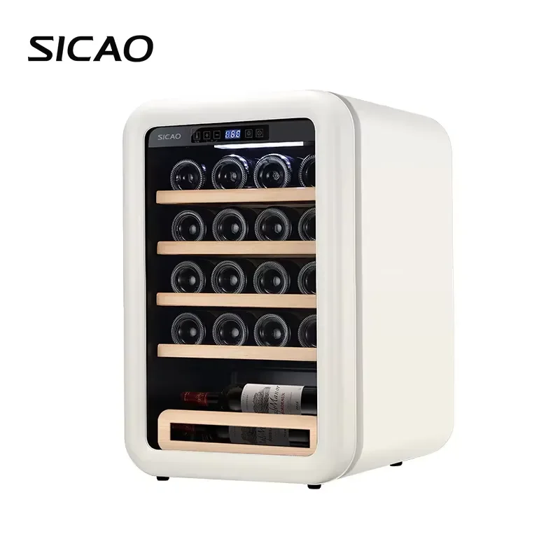 Mini Retro Electric Wine Cooler Fridge Glass Door Free Standing Beverage Refrigerator for Home Restaurant Hotel Bar Use