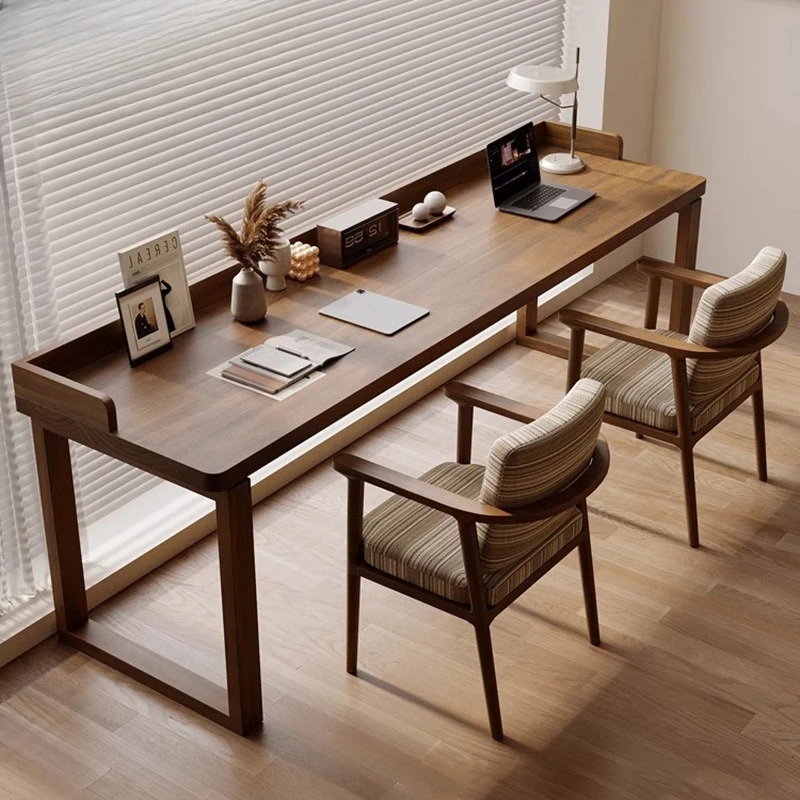 

American desk solid wood e-sports table computer home study writingbedroom wall long