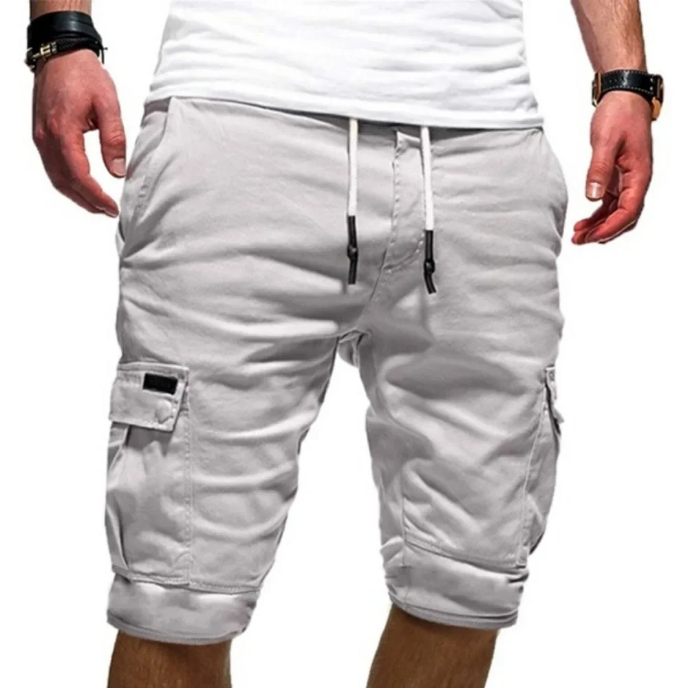 Pantalones cortos deportivos de verano para hombre, pantalones casuales, monos, pantalones de playa con múltiples bolsillos, pantalones cortos de baloncesto