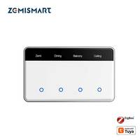 Zemismart DIY Name Switch Zigbee Smart US Touch Light Switch with Horizontal Display Screen Work with Tuya App Alexa Google Home