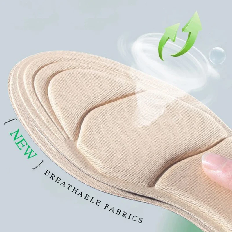 Memory Foam Insoles Women High-heel Shoes Insoles Anti-slip Cutable Insole Comfort Breathable Heel Protection Massage Shoe Pads