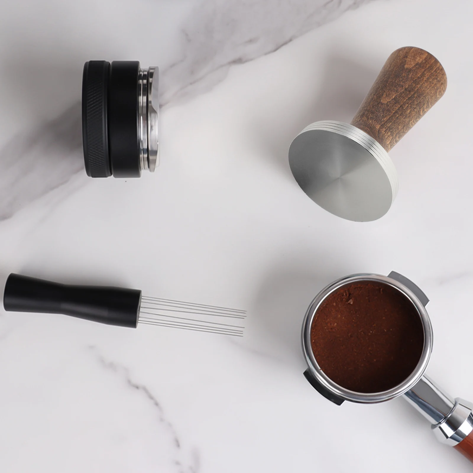 

1Pcs Wooden Handle Coffee Tamper Comfortable Ergonomic Stainless Steel Pressing Tool