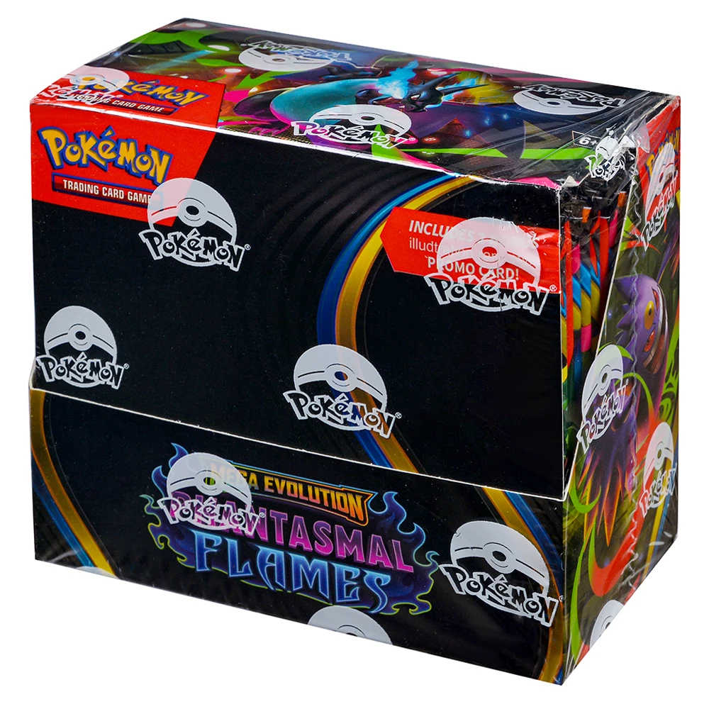 360Pcs English Pokémon TCG: Mega Evolution Phantasmal Flames Booster Box Pokemon trade card 36 Pack Box