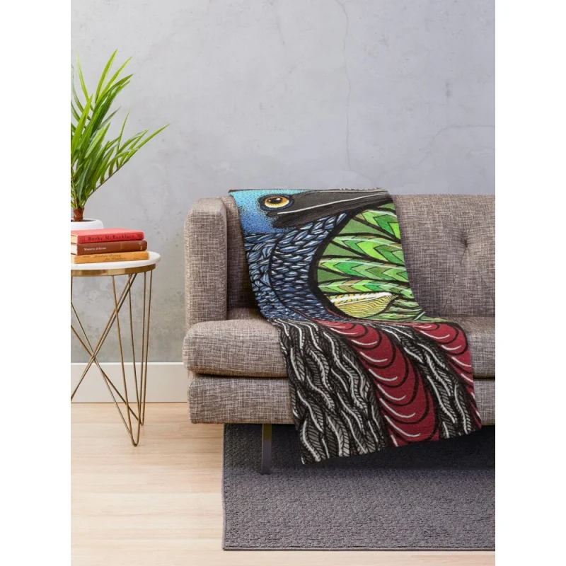 Cassowary Throw Blanket Woven Blanket Throw And Blanket Microfiber Blanket 5 sizes/200x180cm