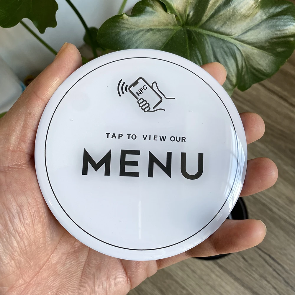 

10pcs 3.93inch NFC Tap Menu Plate Sticker Quick Link to your Digital Menu NFC Table Sign