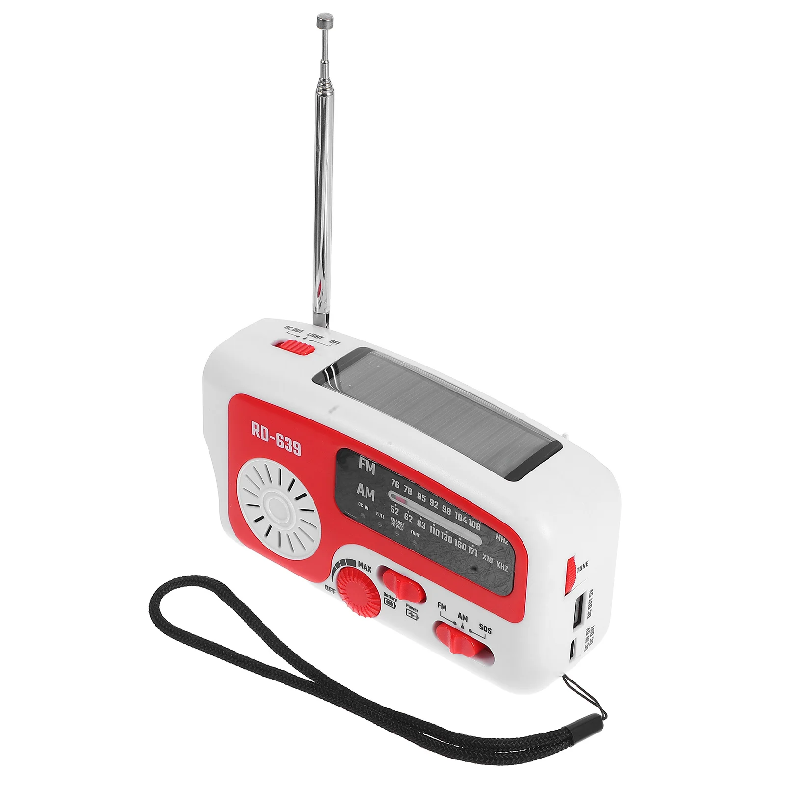 

Solar Hand Crank Emergency Radio Portable Am Fm Radio Lightweight Powerful Flashlight Sos Alarm Phone Hiking Camping