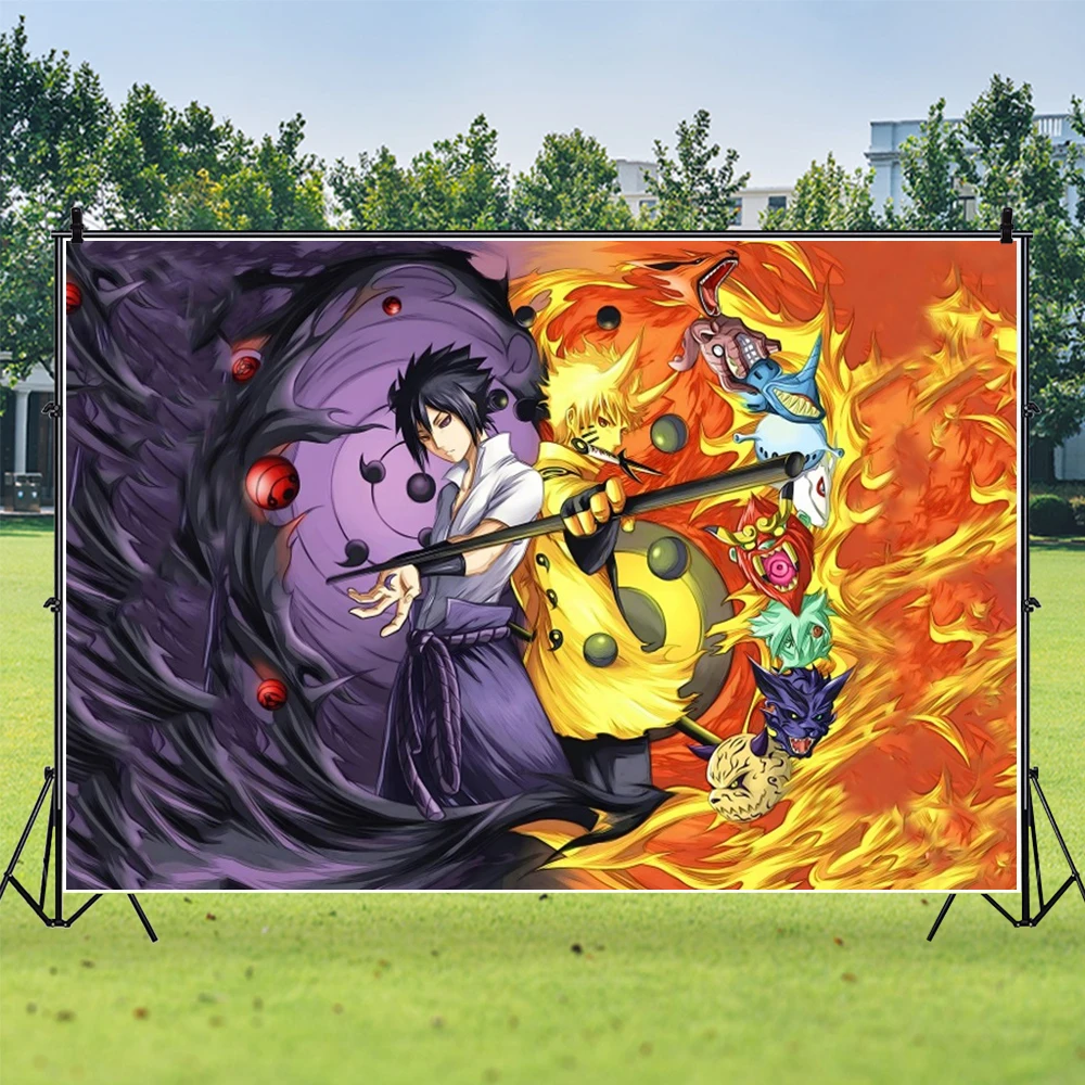 Bandai Naruto Young Boy Background For Photography Birthday Party Supplies Photo Backdrop Stage Baby Shower Props Banner Poster