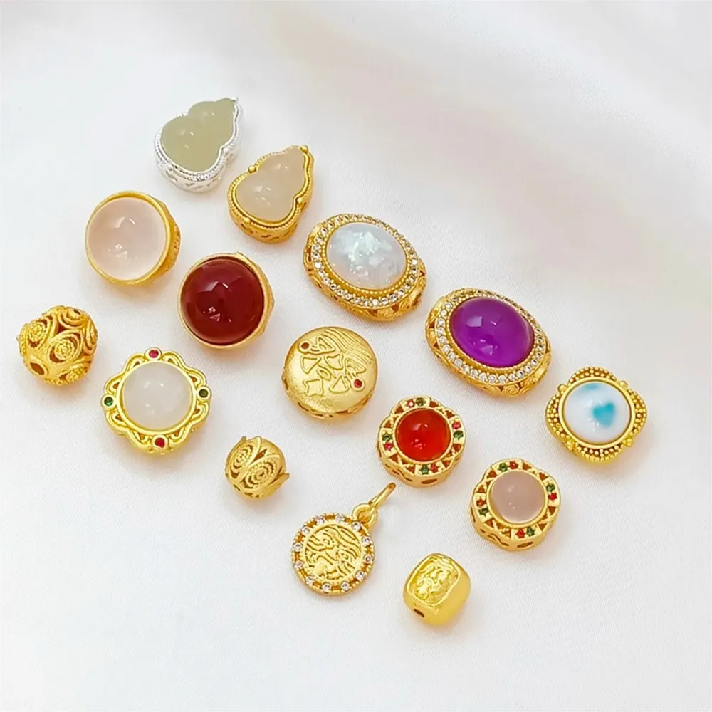 18-каратное-песочное-золото-hetian-jade-Тыква-Лотос-Пять-ювелирных-аксессуаров-ручной-работы-своими-руками-с-овальными-прокладками-в-форме-яйца