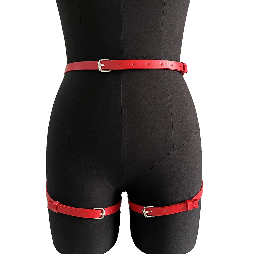 Lingerie Sexy fétiche Rave Bdsm, ceinture de jarretelles, vêtements sexuels, nuisette érotique, sous-vêtements Porno pour femmes, harnais de corps en cuir PU