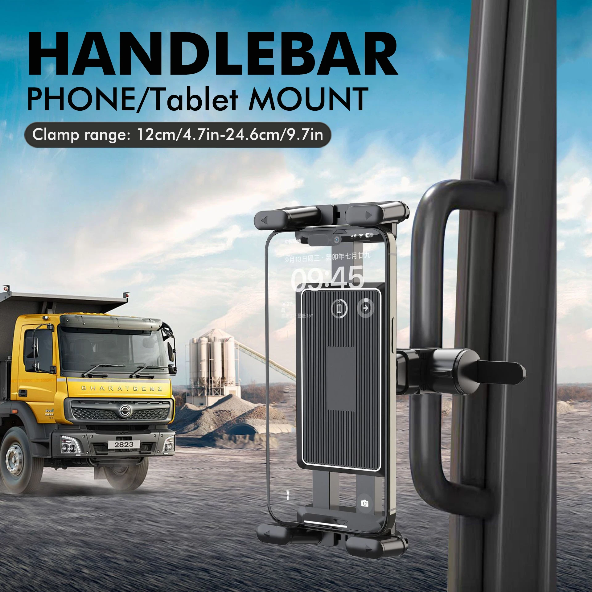 New Handlebar Phone/Tablet Mount 360 Degree Rotation Suitable for Spinning Bike/Oval Machine/Treadmill ETC.