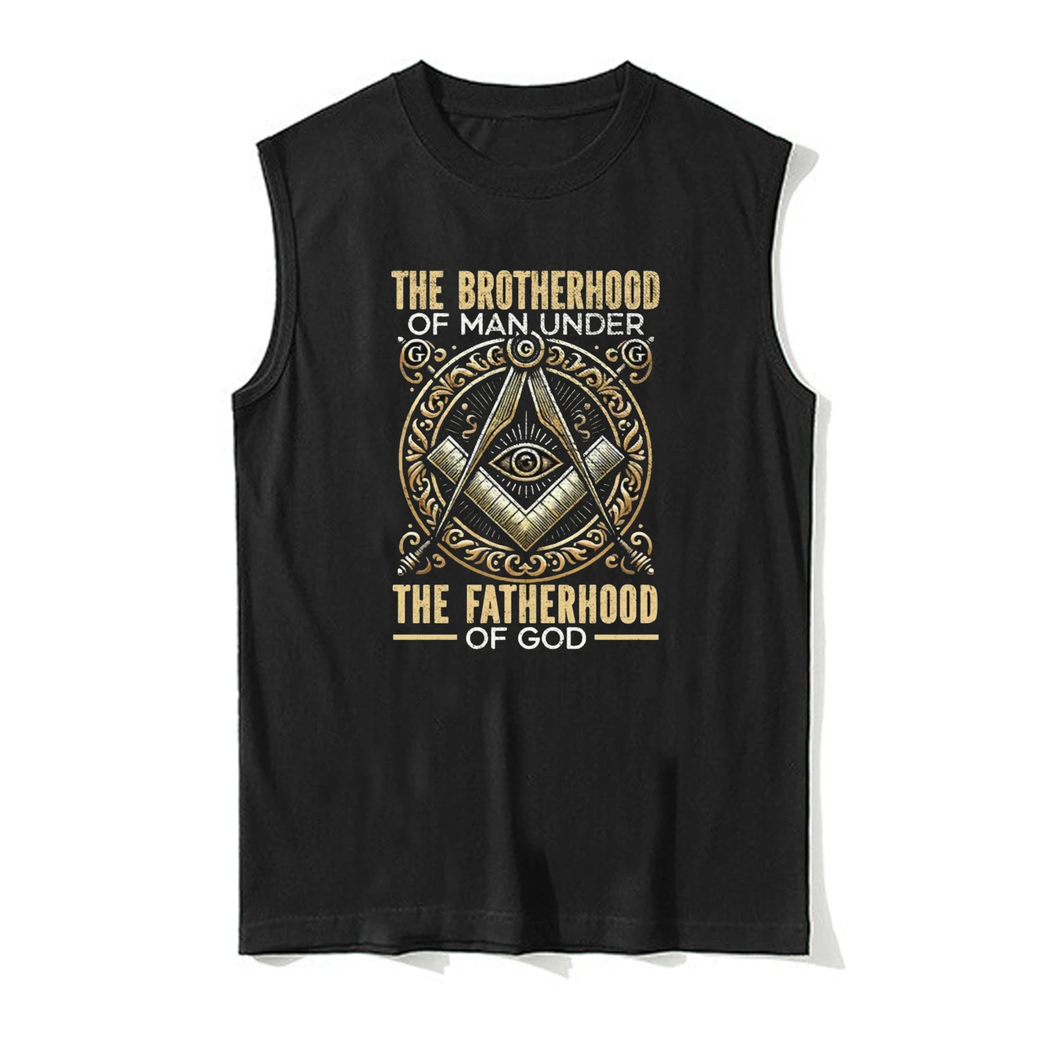 Freemason Square & Compass Symbol Master Mason Masonic Member Vests 100% Cotton O-Neck Casual Mens Tank Top Sleeveless T-shirt