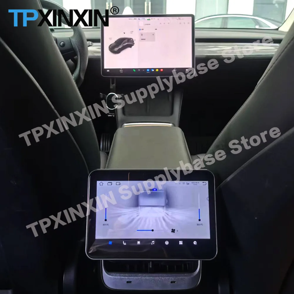 8.8 Inch For Tesla Model 1 3 Y Android Multimedia Player Rear Seat Entertainment System Display With Air Conditioning Control