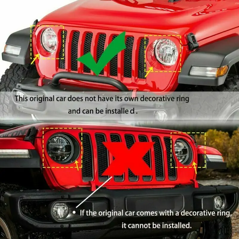 1 Pair Carbon Fiber Front Headlight Cover Trim ABS Carbon For Jeep Wrangler JL JT Gladiator 2018 2019 2020 2021 2022