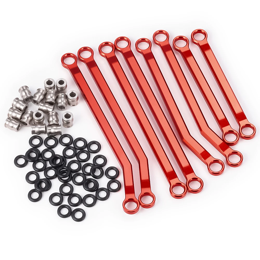 MIBIDAO 8Pcs/Set Aluminum Alloy Linkage Set Link Rod for Redcat Ascent 1/18 Crawler Car Upgrade Parts