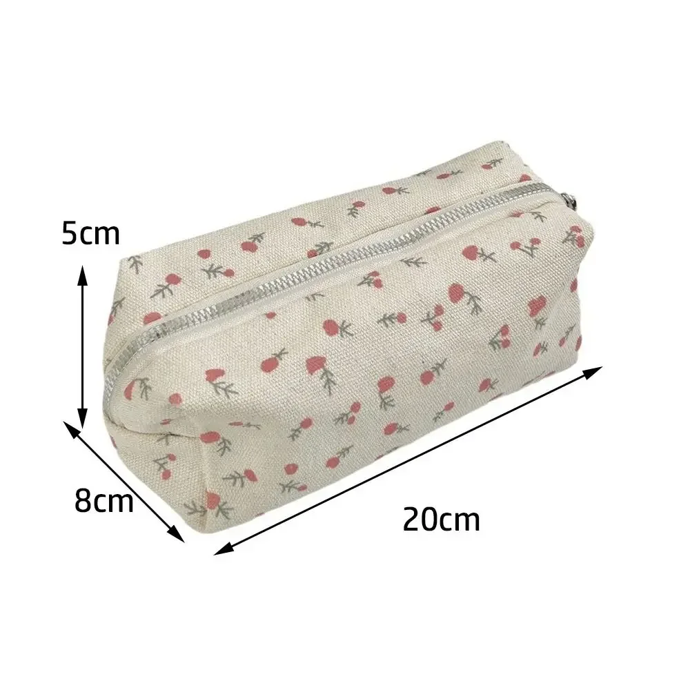 Pequeno fresco floral caneta saco grande capacidade lápis caso multifuncional saco de armazenamento de papelaria estudante escola organizador suprimentos
