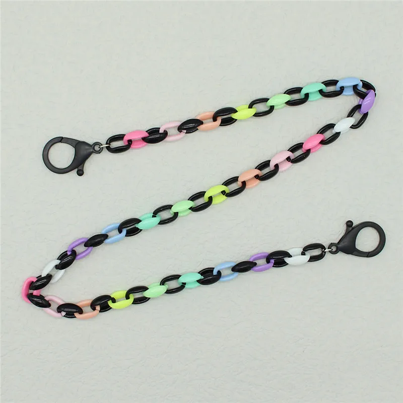 Acrylic Hang Mask Chains Holder for Girls Boys Colorful Chunky Necklace Glasses Cord Lanyard Anti-lost Neck Rope Strap