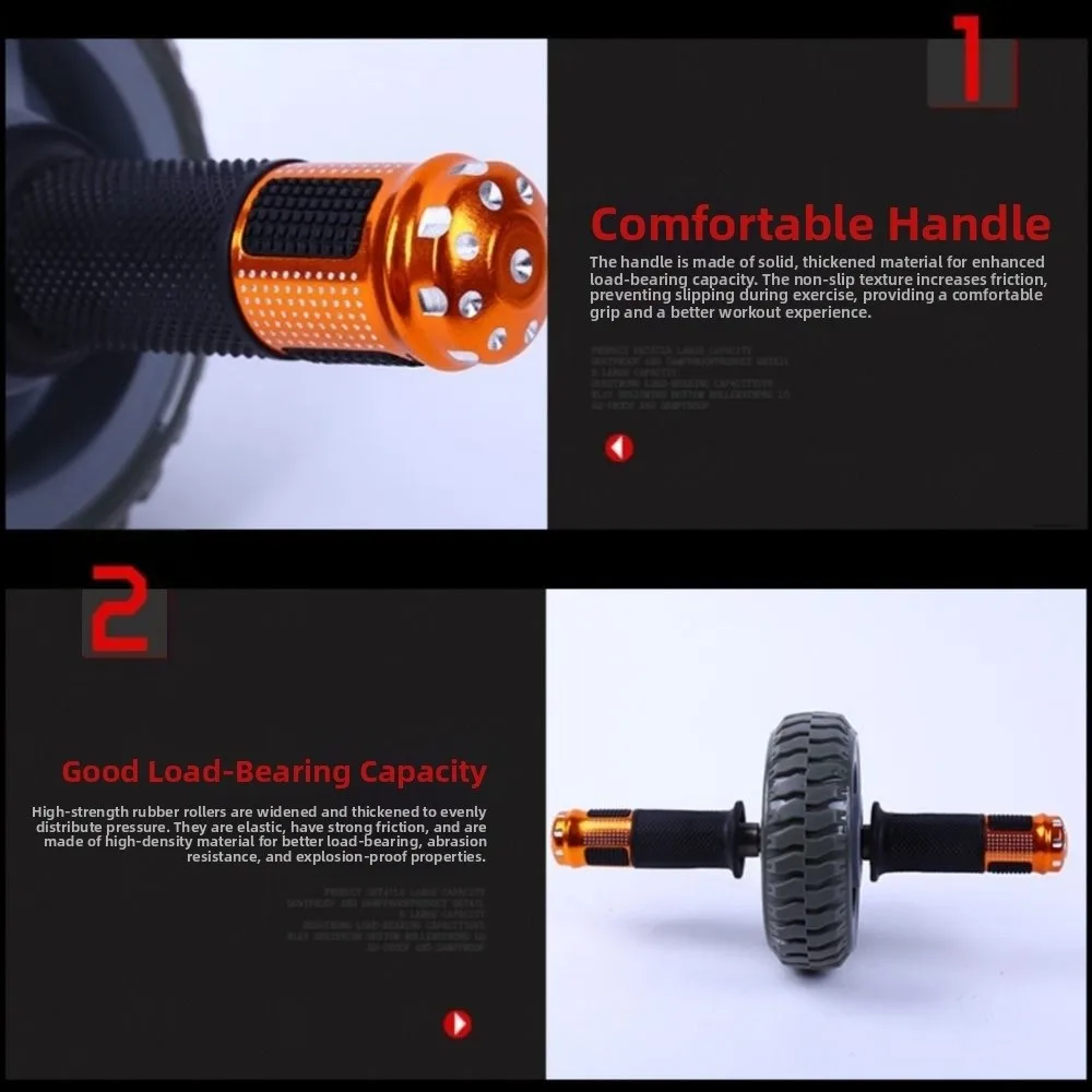 Ergonomic Grip Abdominal Workout Roller Single-wheel Non-slip Ab Roller Wheel Strong Load Bearing Strengthen Muscle