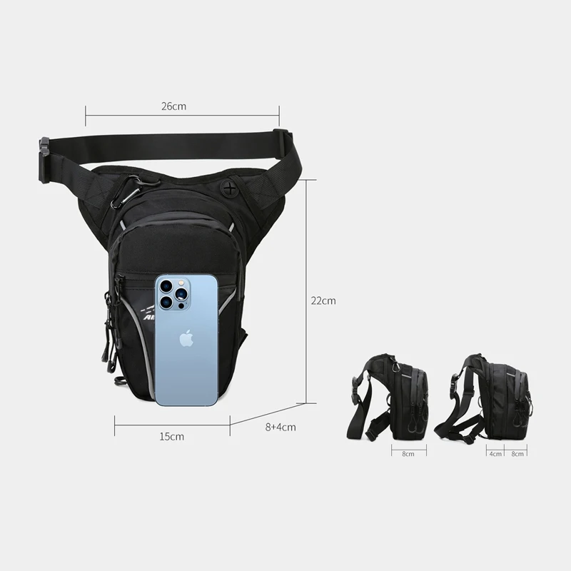 Nowa wielofunkcyjna torba motocyklowa na nogę Torba motocyklowa na biodra Torba na biodra na zewnątrz Torba na klatkę piersiową do jazdy motocyklem