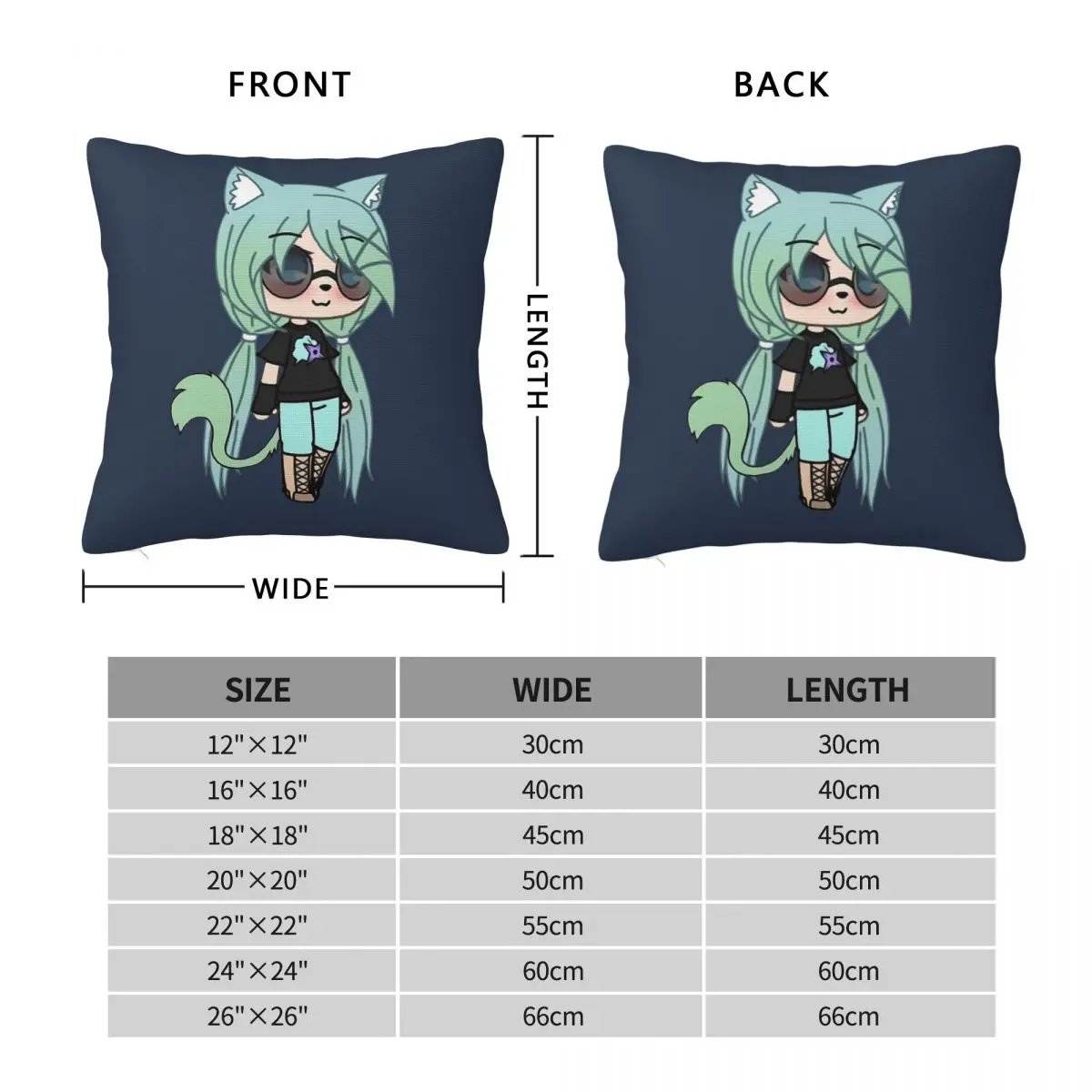 Gacha Life Chloe The Tomboy Pillowcase Polyester Linen Velvet Printed Zip Decorative Pillow Case Home Cushion Case Wholesale