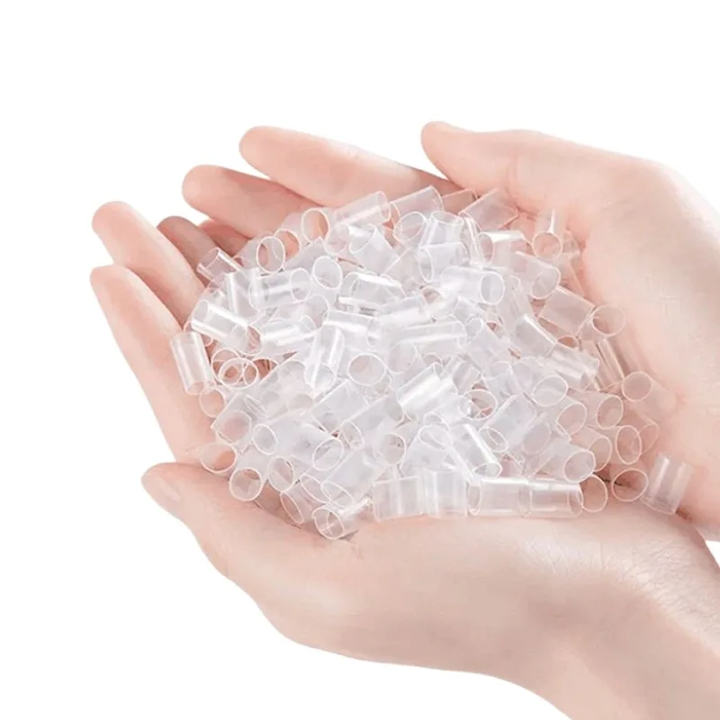 

500pcs Heat Shrink Tubes for Hair Extensions Without adhesive Fusion Hair Accessories tools Transparent Color