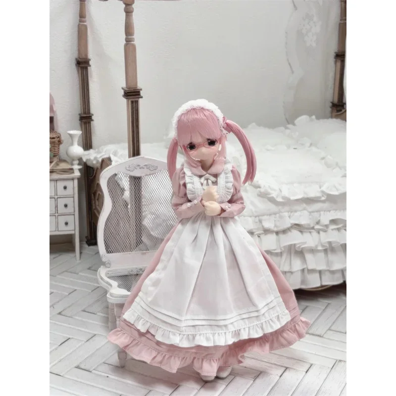 فستان 4-قطعة مجموعة azone/ob22 ملابس دمى أسود أزرق وردي خادمة التفوق متعدد الألوان زي دمى هدايا اكسسوارات