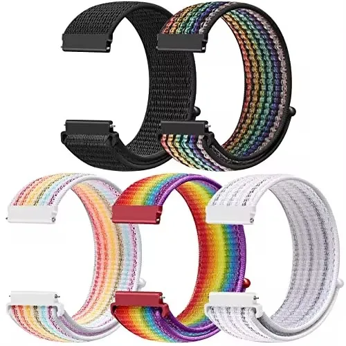 أحزمة نايلون رياضية ساعة سامسونج غالاكسي ، 20 ، 22 من أجل ، 6 ، 5 ، برو ، 4 ، كلاسيكية ، نشطة 2 ، 40 ، 44 ، سوار ، هواوي Gt 2e ، حزام ، حزام