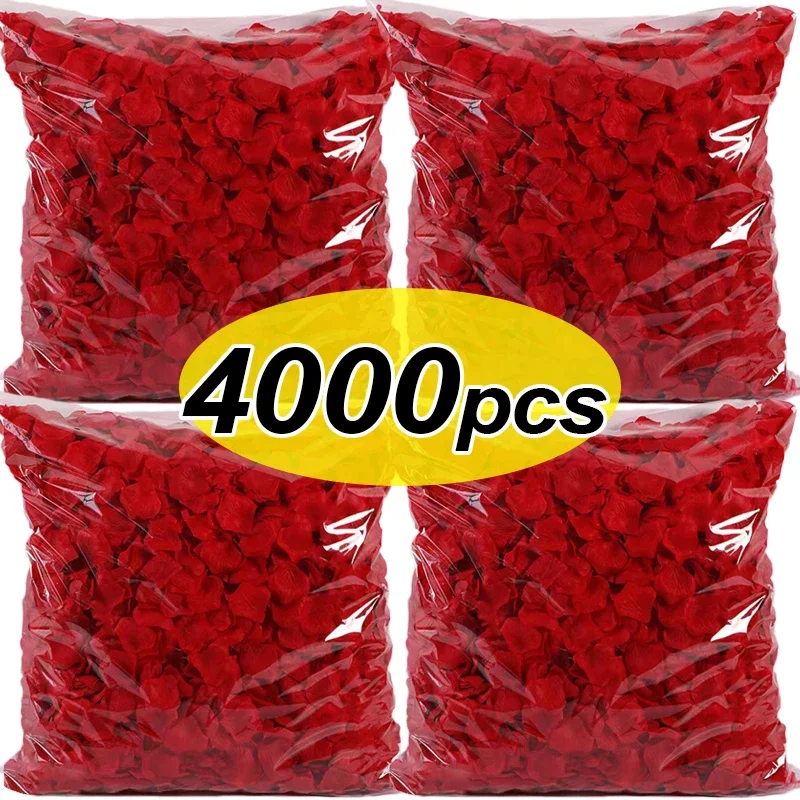 4000/100PCS Artificial Fake Rose Petals Multicolor Simulation Silk Rose Petal for Valentines Day Wedding Christmas Party Decor