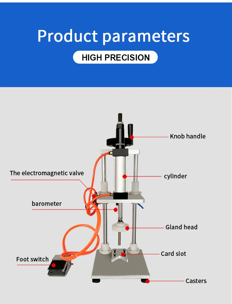PRODUTO-Máquina tampando de prensa superior de mesa Preço de fábrica Garrafa de plástico puro por atacado, garrafa de vidro 0,4-0,6MPA 20
