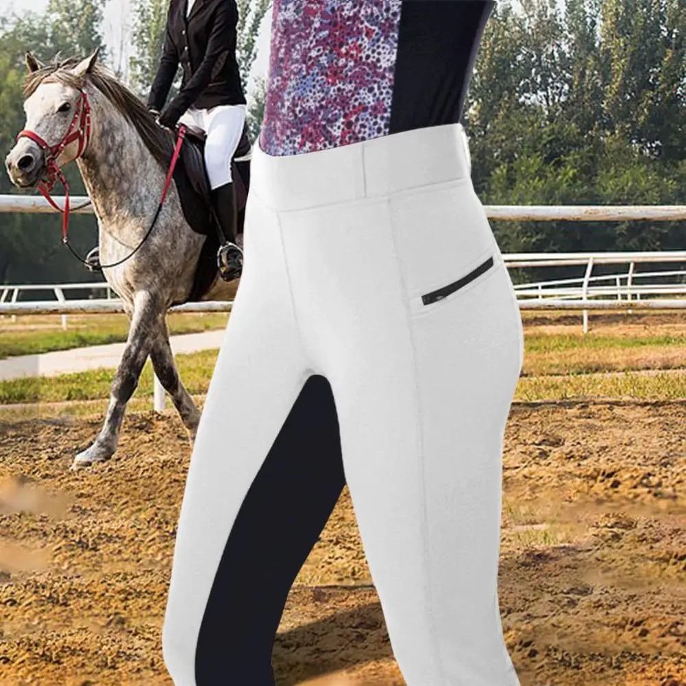 

Trendy Splicing Color Exercise Equestrian Pants Long Pencil Pants Horse Riding Camping Climbing Pants Female Clothing