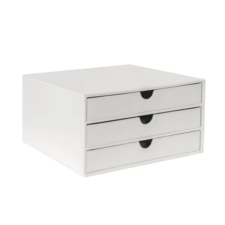 

Document Organizer, 3Drawer File Cabinet Document Storage Box, Office Desktop Filing Organizer, White