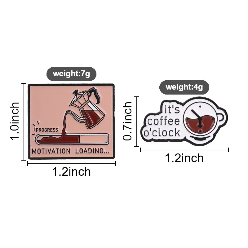 Cartoon Coffee Pot Badge It's Coffee O'clock Enamel Pins Fashion Lapel Metal Brooches Backpack Clothes Jewelry Gift for Friends