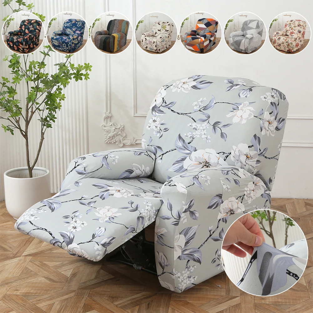 

1 Seat Spandex Printed Recliner Sofa Cover Stretch Couch Slipcover Furniture Protector with Elastic Bottom Fundas Sofá리클라이너 쇼파커버