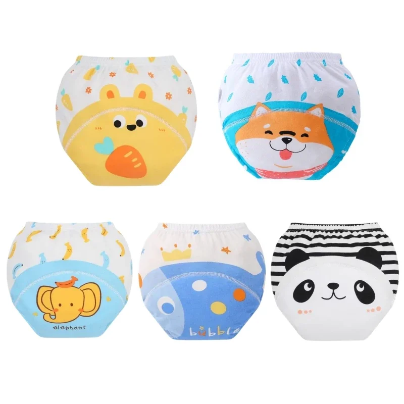 5Pcs Baby Cotton Training Pants Panties Baby Diapers Reusable Cloth Diaper Nappies Washable Infants Children Underwear