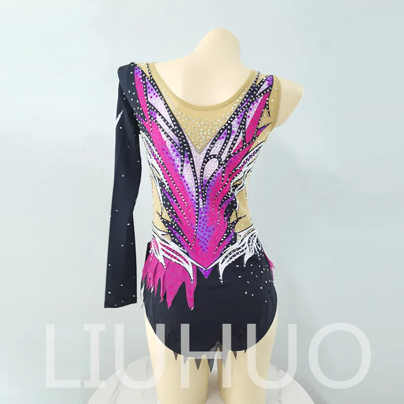 LIUHUO จังหวะยิมนาสติก Leotard การแข่งขันเชียร์ลีดเดอร์สําหรับเด็ก