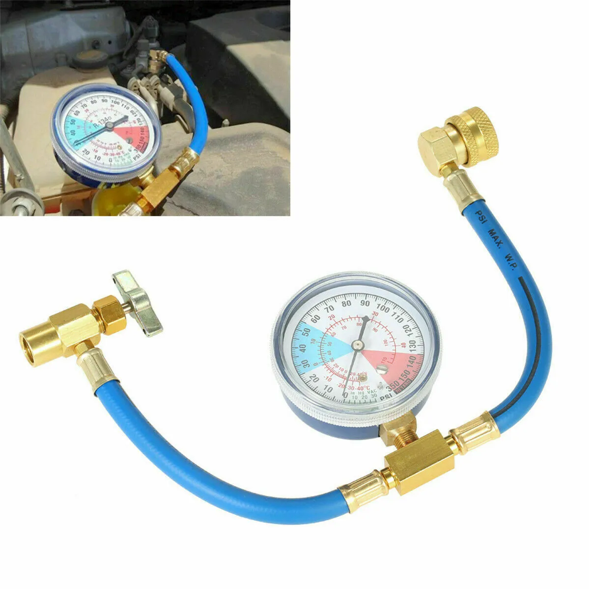 R134a Car Air Conditioner For Filler Open Valve Filling Pipe Freons Hose Oil Gauge Gas Gauge Car Air Conditioner