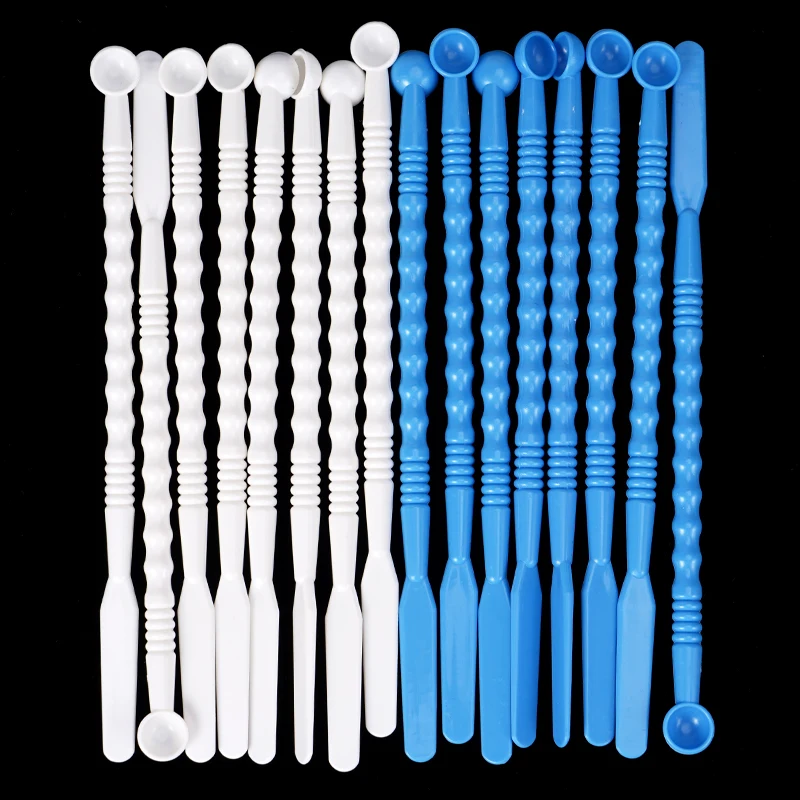 10pcs Dental Mixing Spatula Double Ends Plastic Mixing Knife Impression Material Alginate Cement Powder Plaster Gypsum Mixer