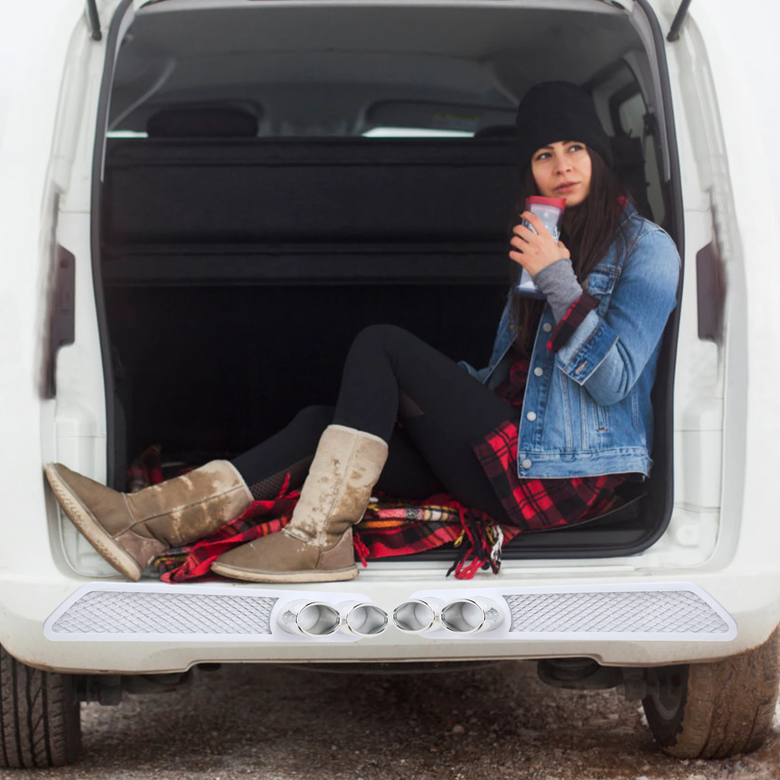 

2 Pcs Car Vent Grid Cover Fake Exhaust Hole Air Flow Sticker Decor Universal Accessories Child