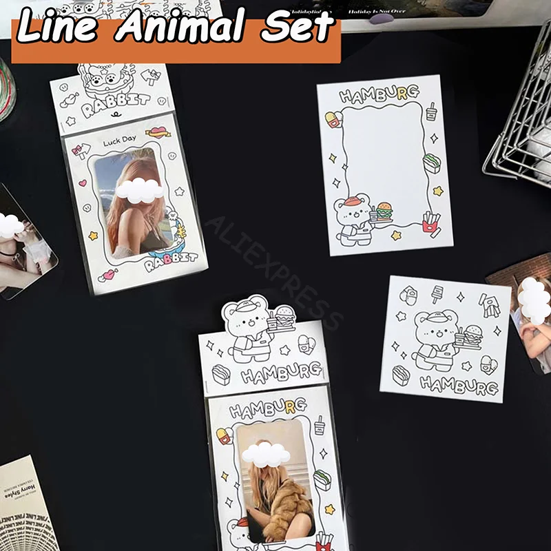 5pcs Bear Rabbit Card Head Card Back Set DIY Card Set Birthday Card Set