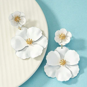 Damen Fuchs Fuchsia banken schwarze weiße Fuchsia Fuchsia Spray Big Flower Balan Brautohrringe 6 Hauptverkäufe Fucsia Belt - №6