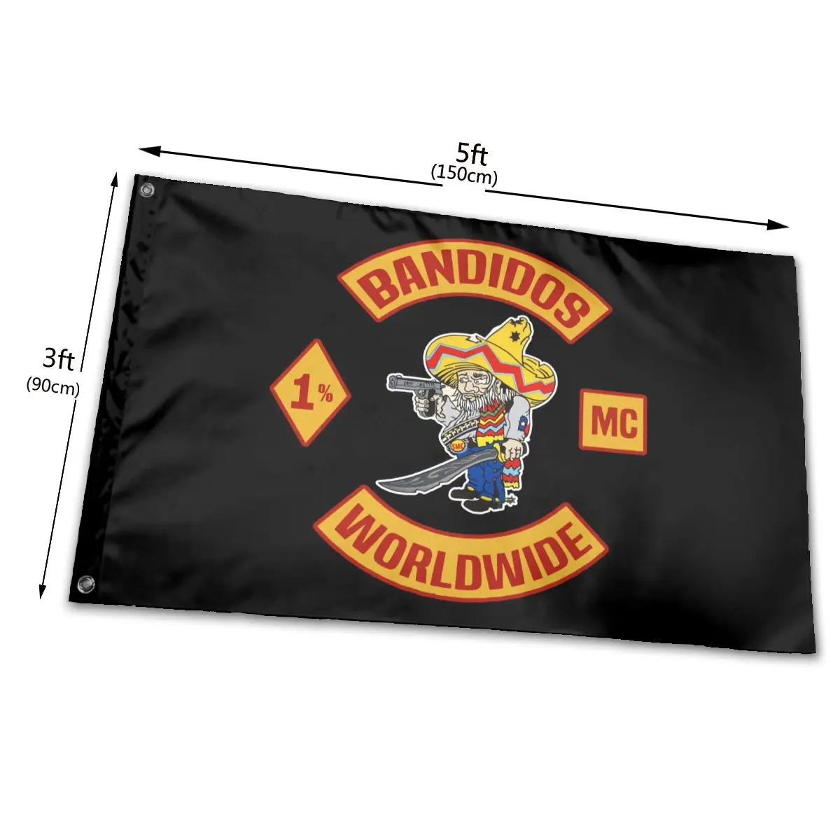 New Bandidos Worldwide Motorcycle Club Black Mens Mc 1 Tshir Graphic Letter Streetwear Flag